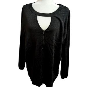 - Michel studio black top with light sparkle. Cut out design. Sz 2x